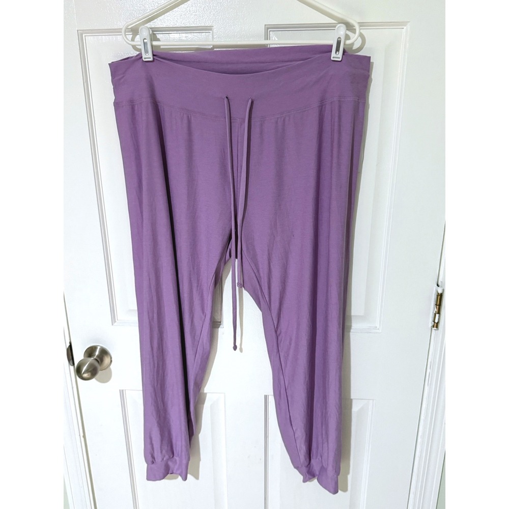 Beyond‎ Yoga Sample Lilac Purple Drawstring Jogger Pants Rebel 1X NEW